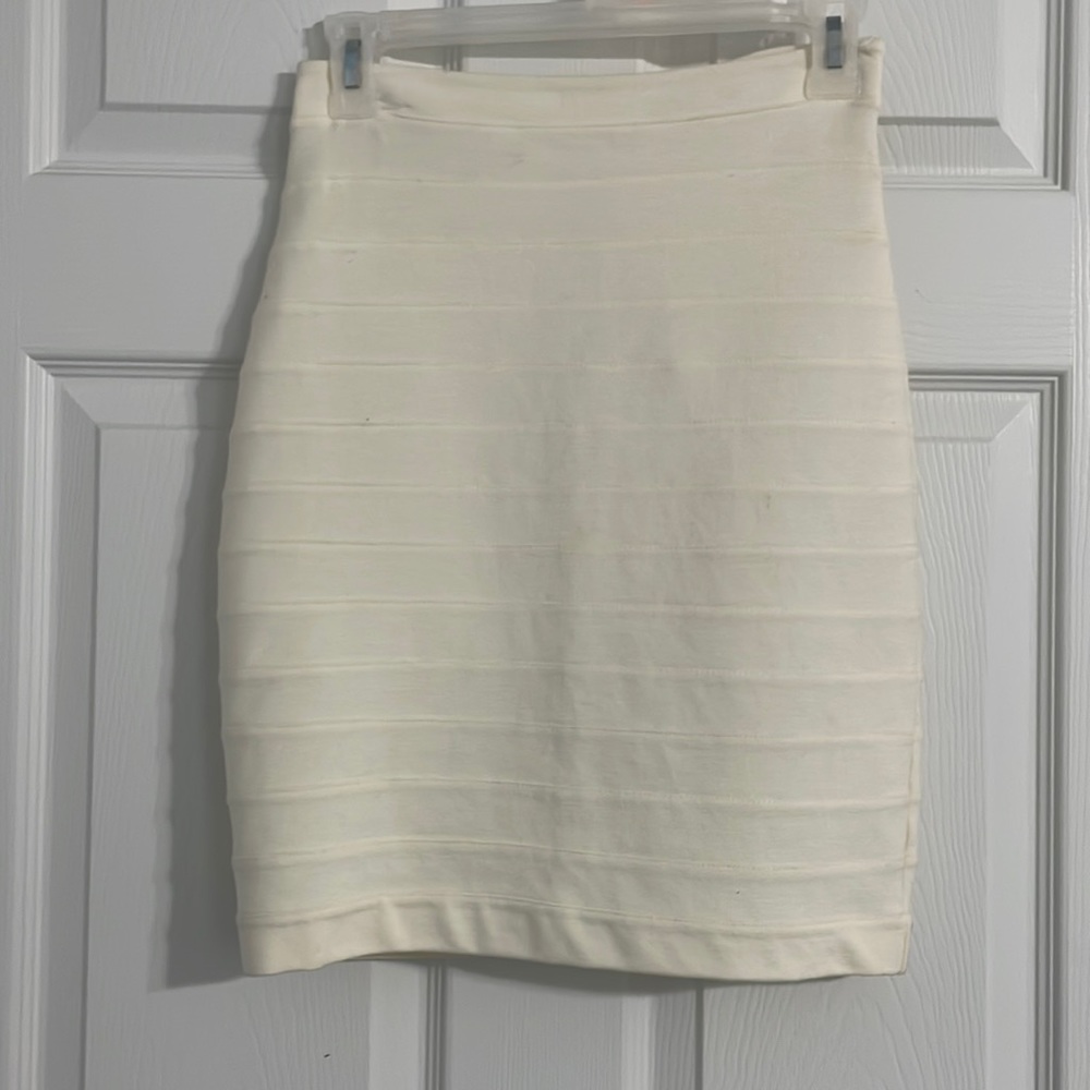Express Cream high waist mini Pencil Skirt